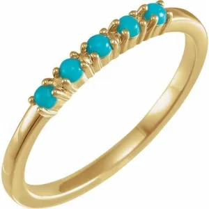 14K Gold Turquoise Stackable Ring Regard Jewelry Austin, Texas