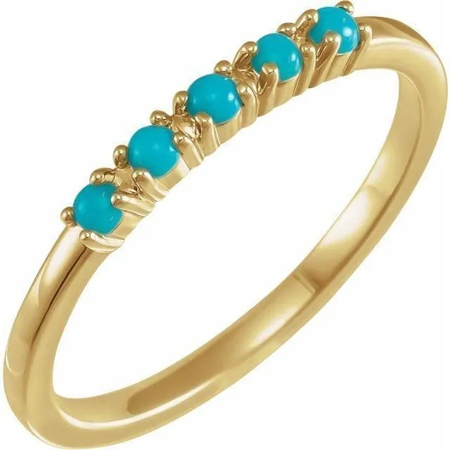 14K Gold Turquoise Stackable Ring Regard Jewelry Austin, Texas