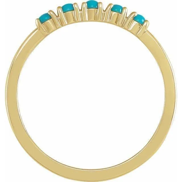 14K Gold Turquoise Stackable Ring Regard Jewelry Austin, Texas