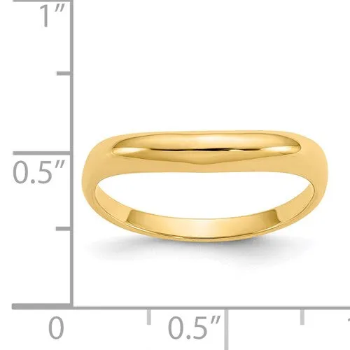 18K Polished Stackable Wave Ring