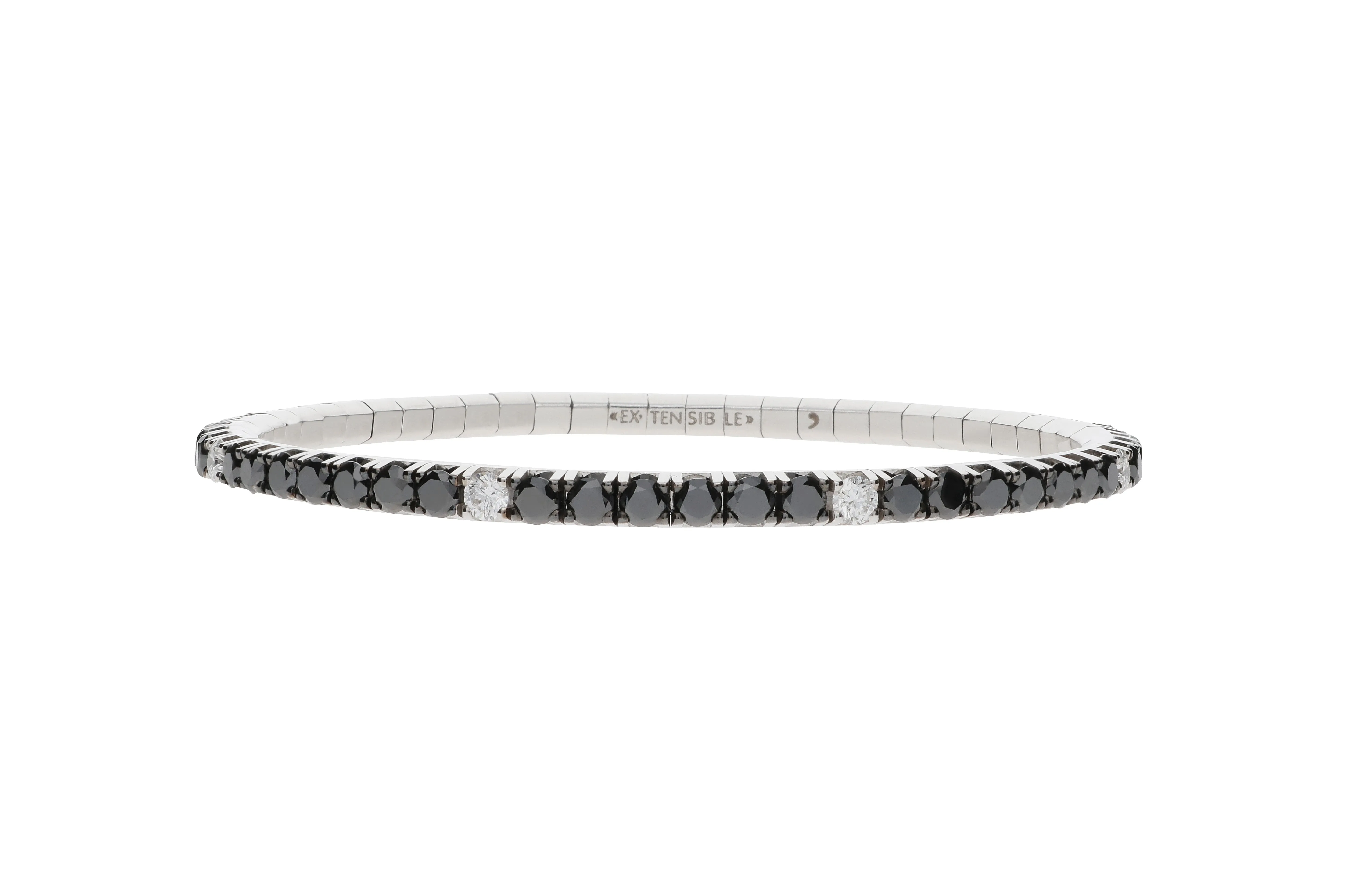 6.50 CT Black & White Diamond Stretch Tennis Bracelet