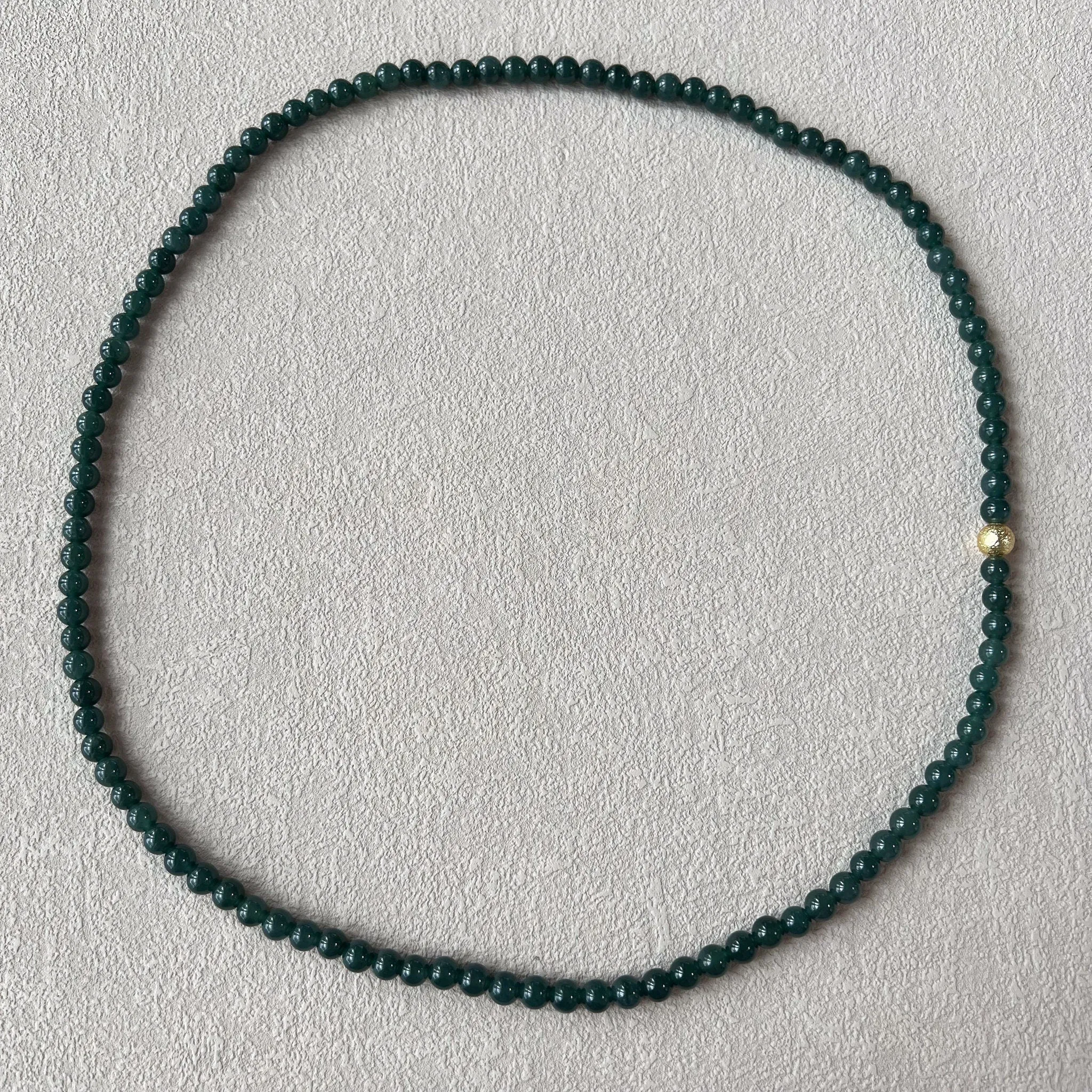 6.7 mm 108 Dark Green Jadeite Jade Mala Prayer Beads Bracelet Necklace, SCA-0424-1719812033