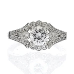 Amavida Platinum Engagement Mounting With Semi Halo