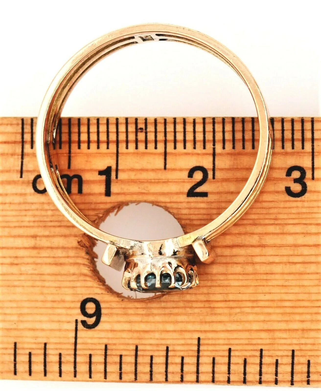 Aquamarine 15ct Yellow Gold Handmade Ring