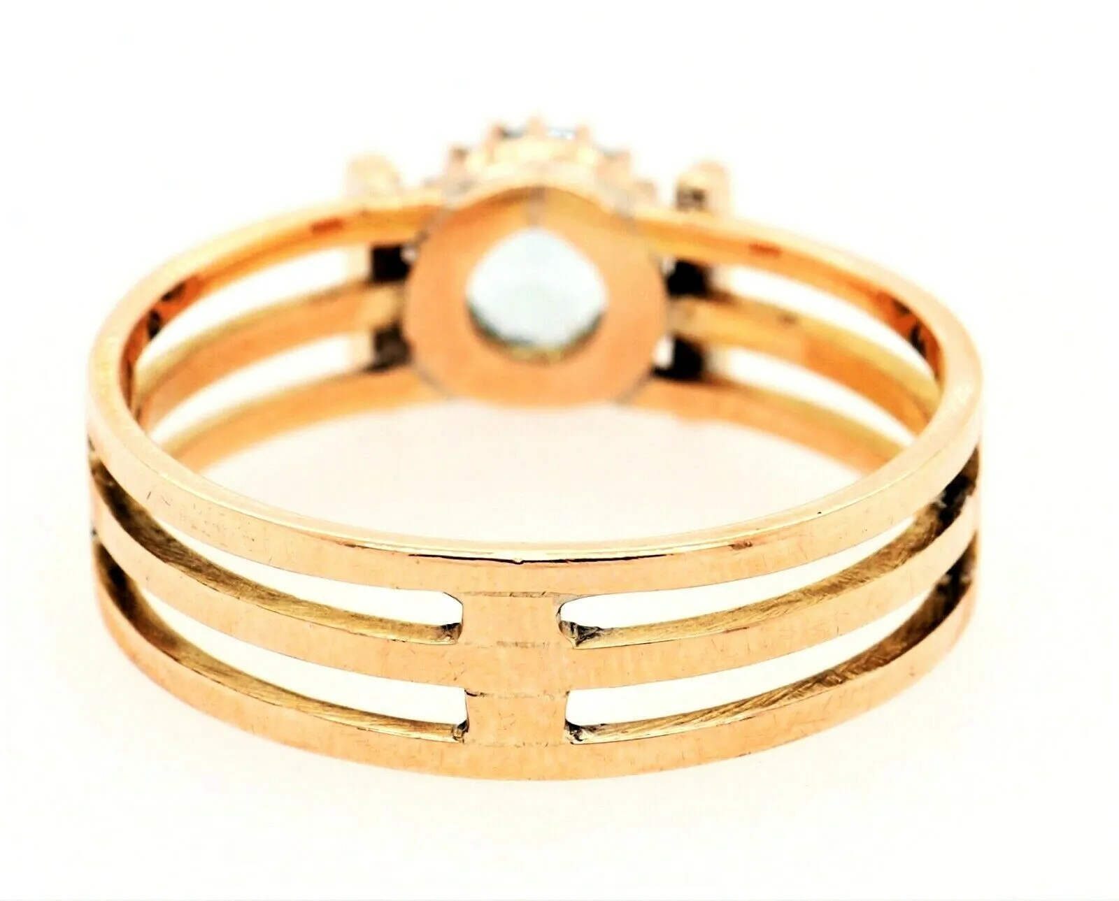 Aquamarine 15ct Yellow Gold Handmade Ring