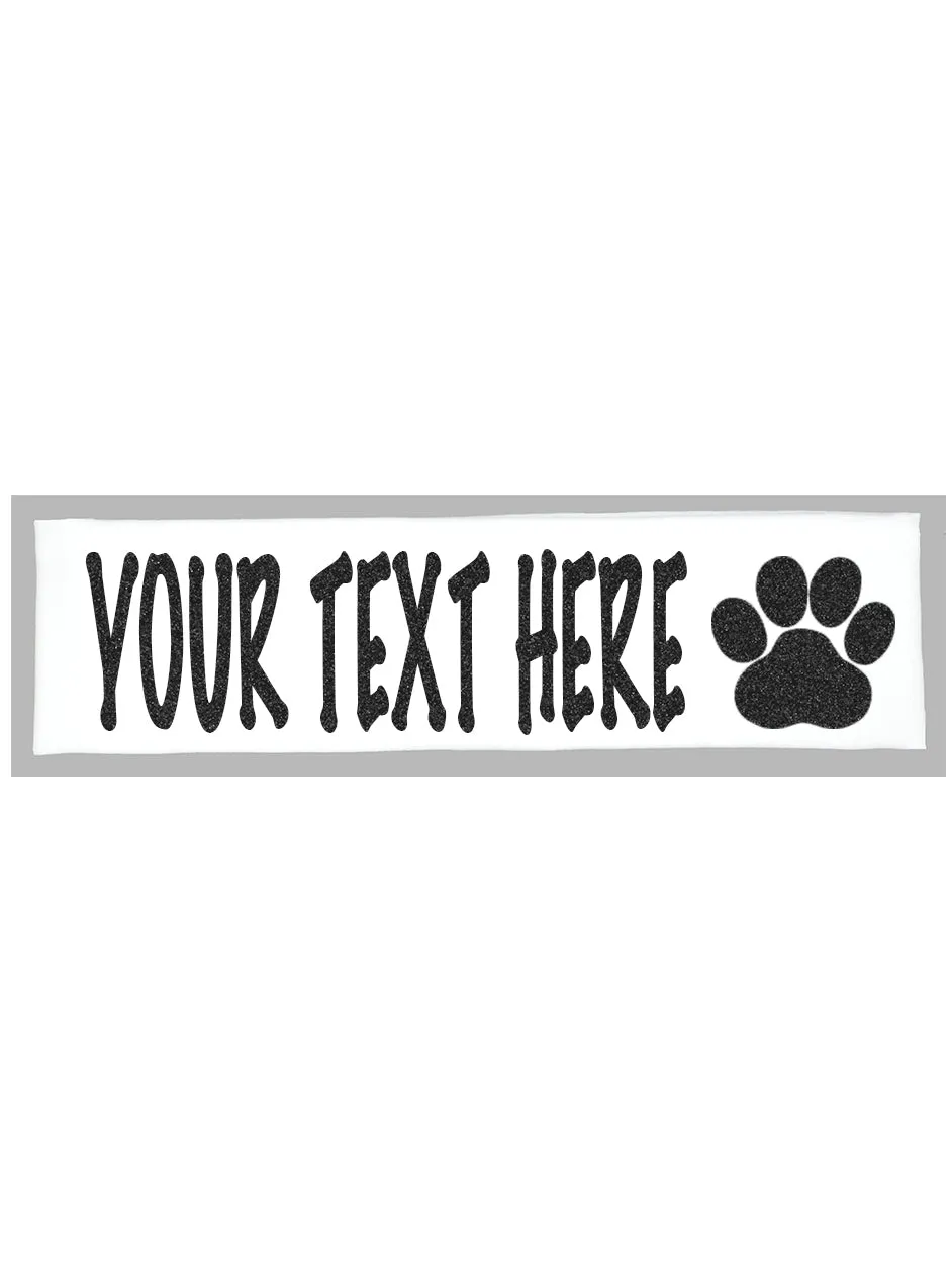 Custom Paw Headband (Cotton/Lycra) - Sparkle Letters!