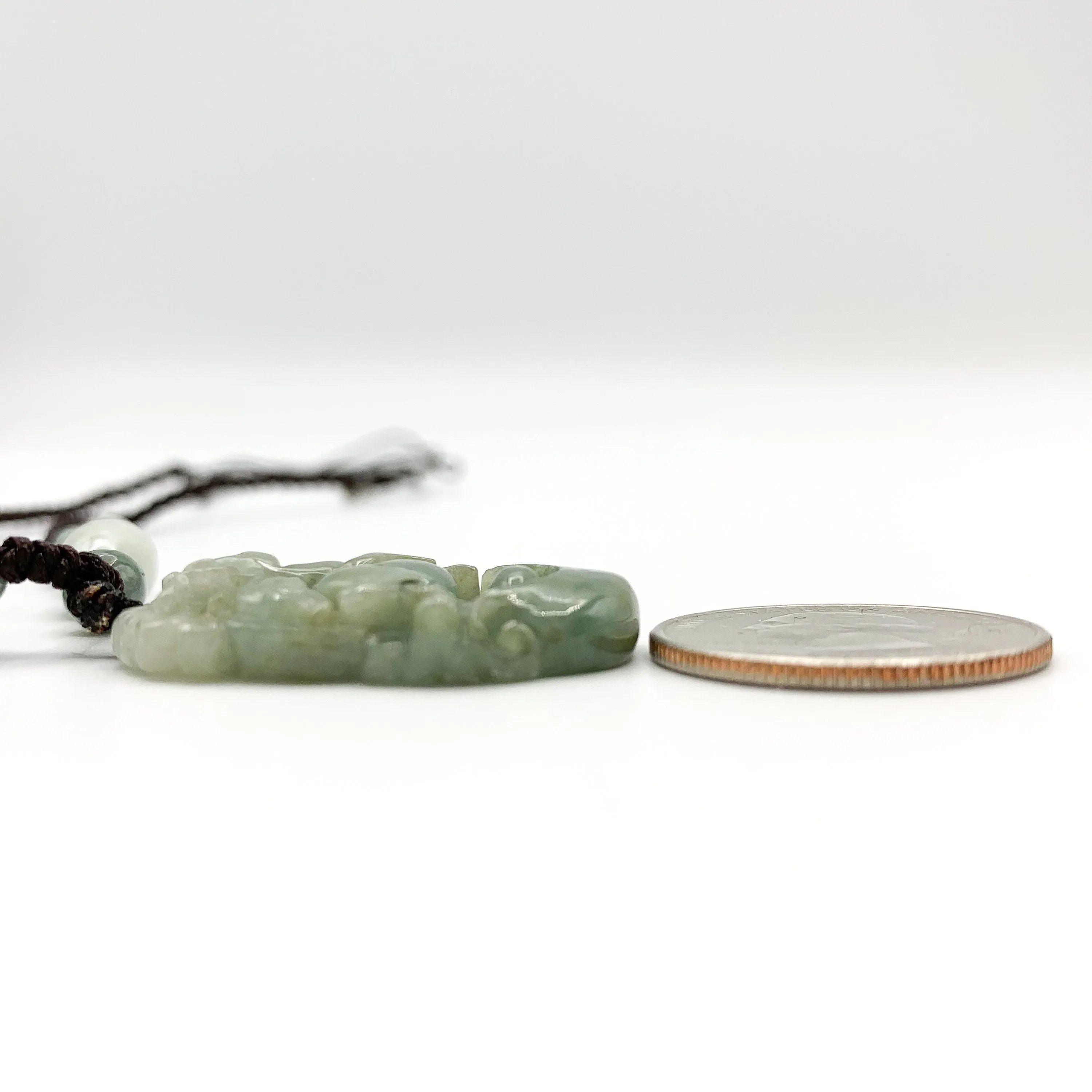 Horse Jadeite Chinese Zodiac Rustic Carved Pendant Necklace, YW-0110-1646545148