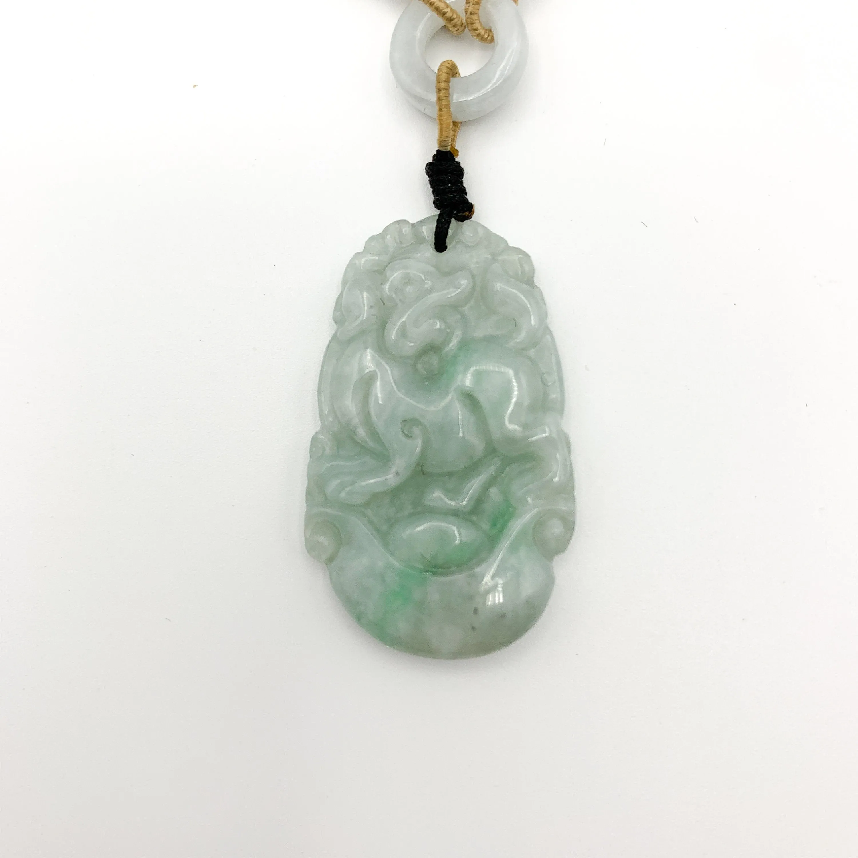 Jadeite Jade Dog Chinese Zodiac Hand Carved Red Pendant Necklace, YW-0110-1647036258
