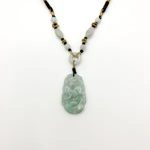 Jadeite Jade Dog Chinese Zodiac Hand Carved Red Pendant Necklace, YW-0110-1647036258
