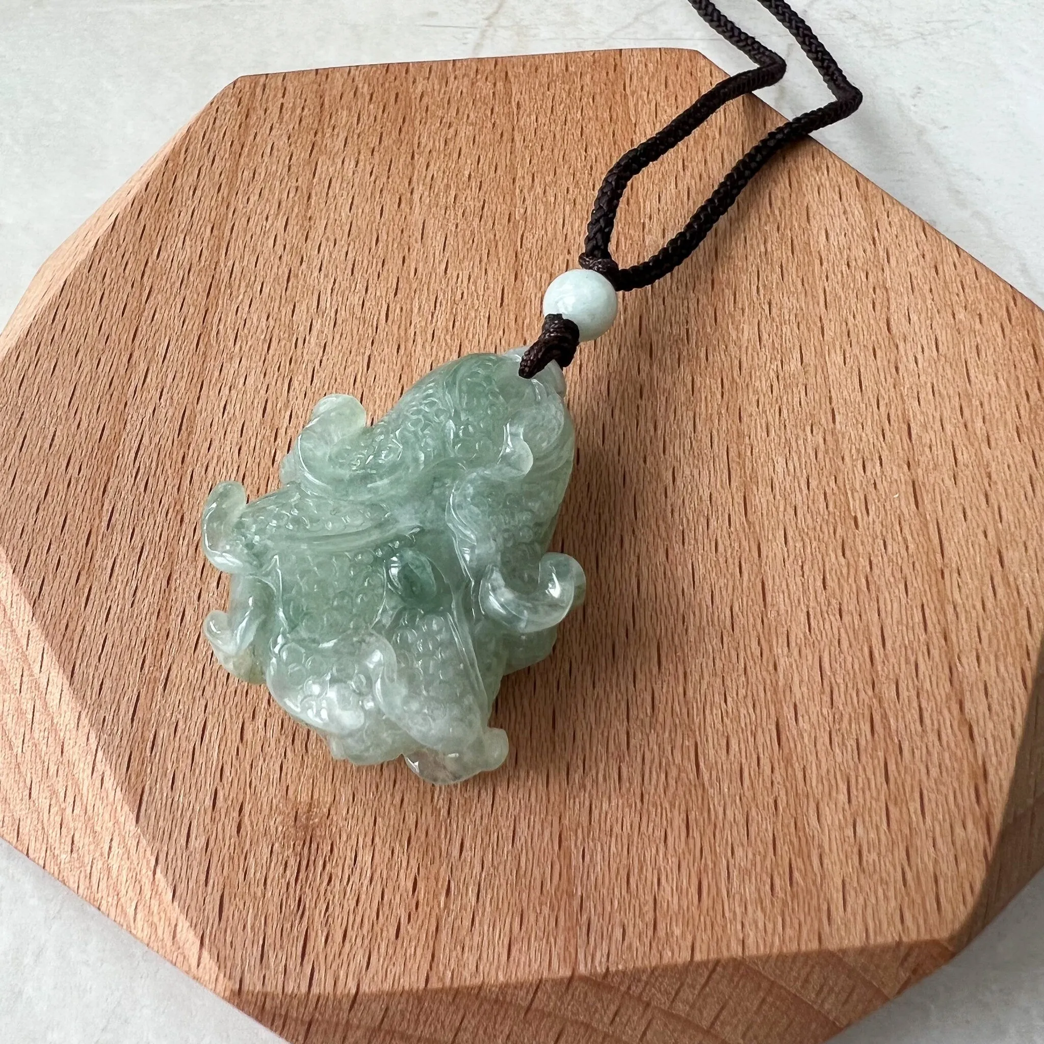 Jadeite Jade Green Cabbage Necklace, Jade Pendant, Jade Necklace, Feng Shui Necklace, YJ-0622-0410950-2