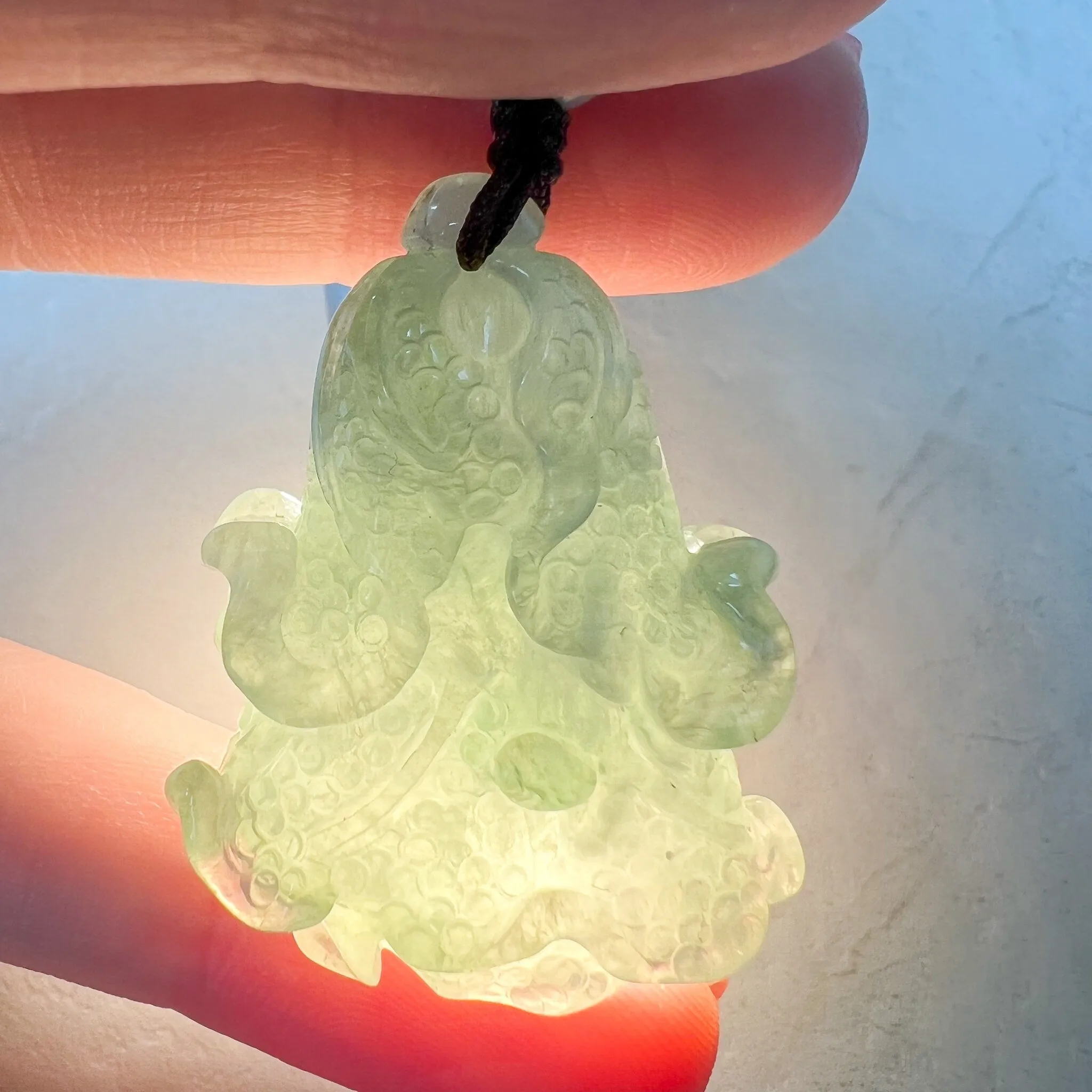 Jadeite Jade Green Cabbage Necklace, Jade Pendant, Jade Necklace, Feng Shui Necklace, YJ-0622-0410950-2