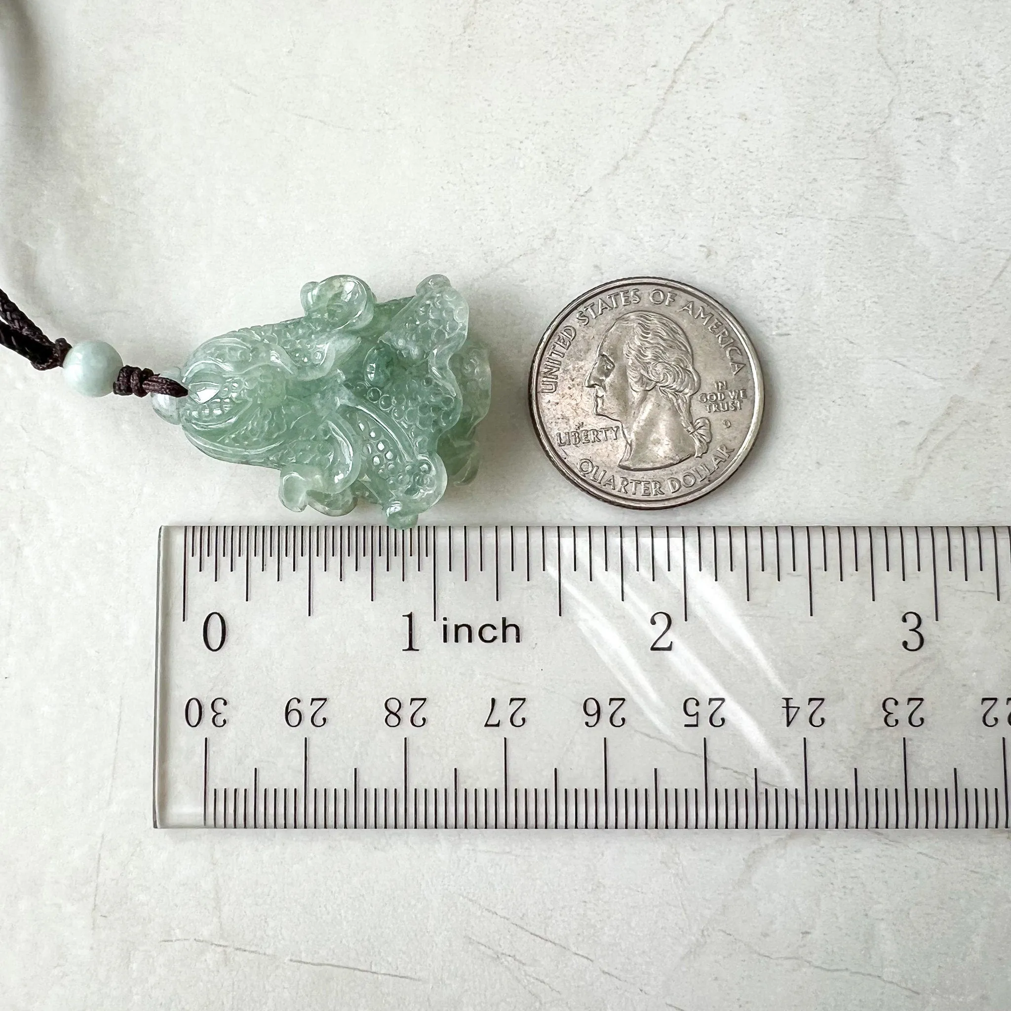Jadeite Jade Green Cabbage Necklace, Jade Pendant, Jade Necklace, Feng Shui Necklace, YJ-0622-0410950-2