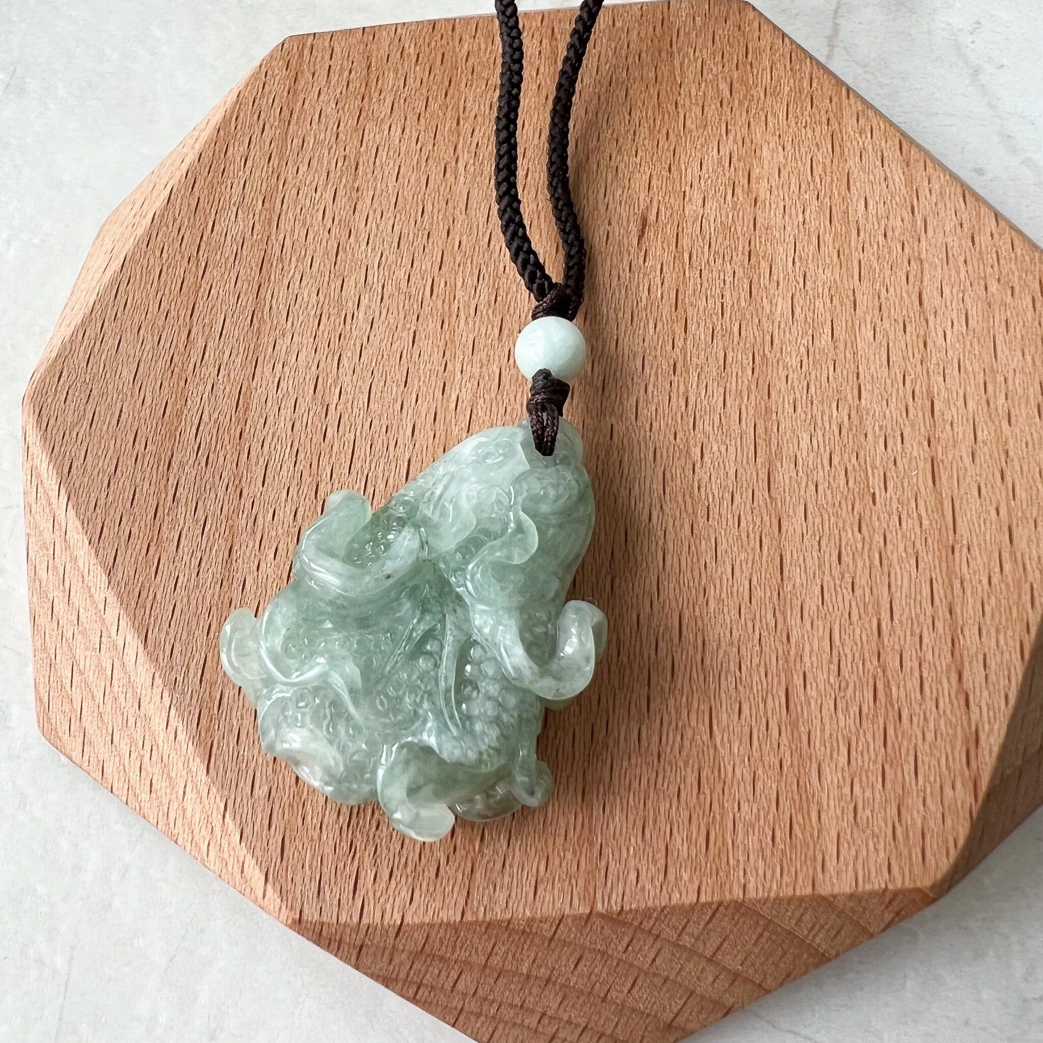 Jadeite Jade Green Cabbage Necklace, Jade Pendant, Jade Necklace, Feng Shui Necklace, YJ-0622-0410950-2