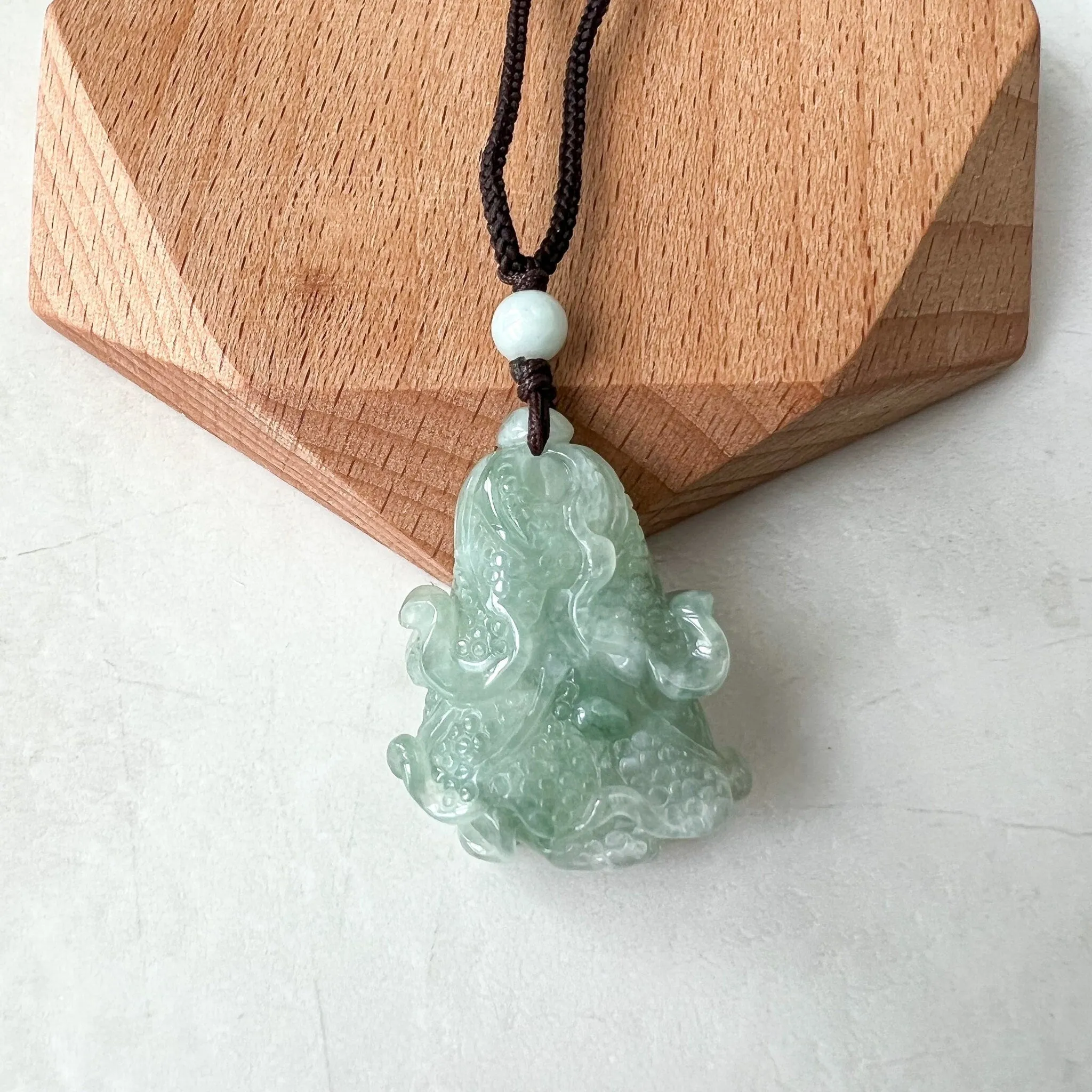 Jadeite Jade Green Cabbage Necklace, Jade Pendant, Jade Necklace, Feng Shui Necklace, YJ-0622-0410950-2