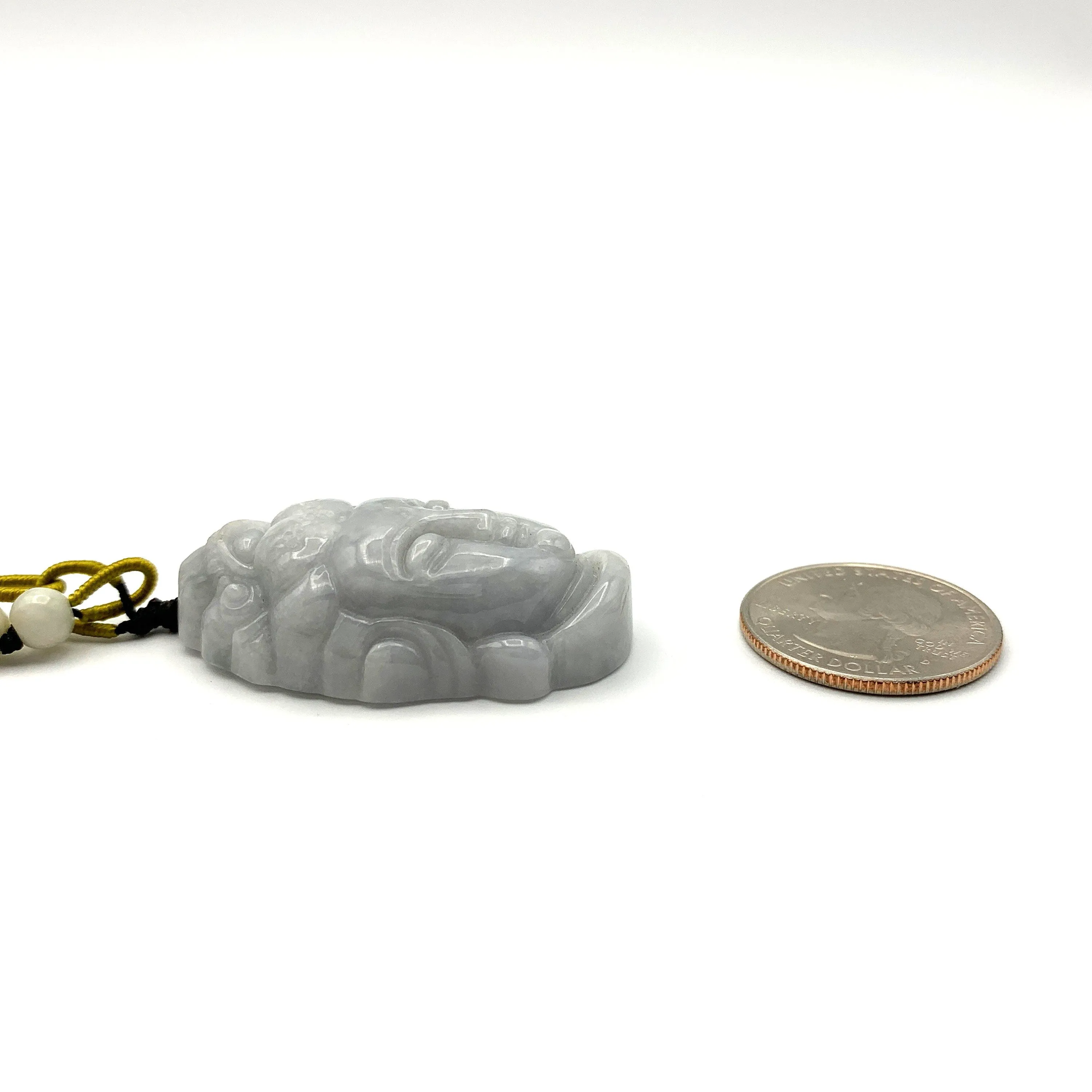 Jadeite Jade Guan Yin Head Avalokitesvara Carved Pendant, YW-0110-1646841158