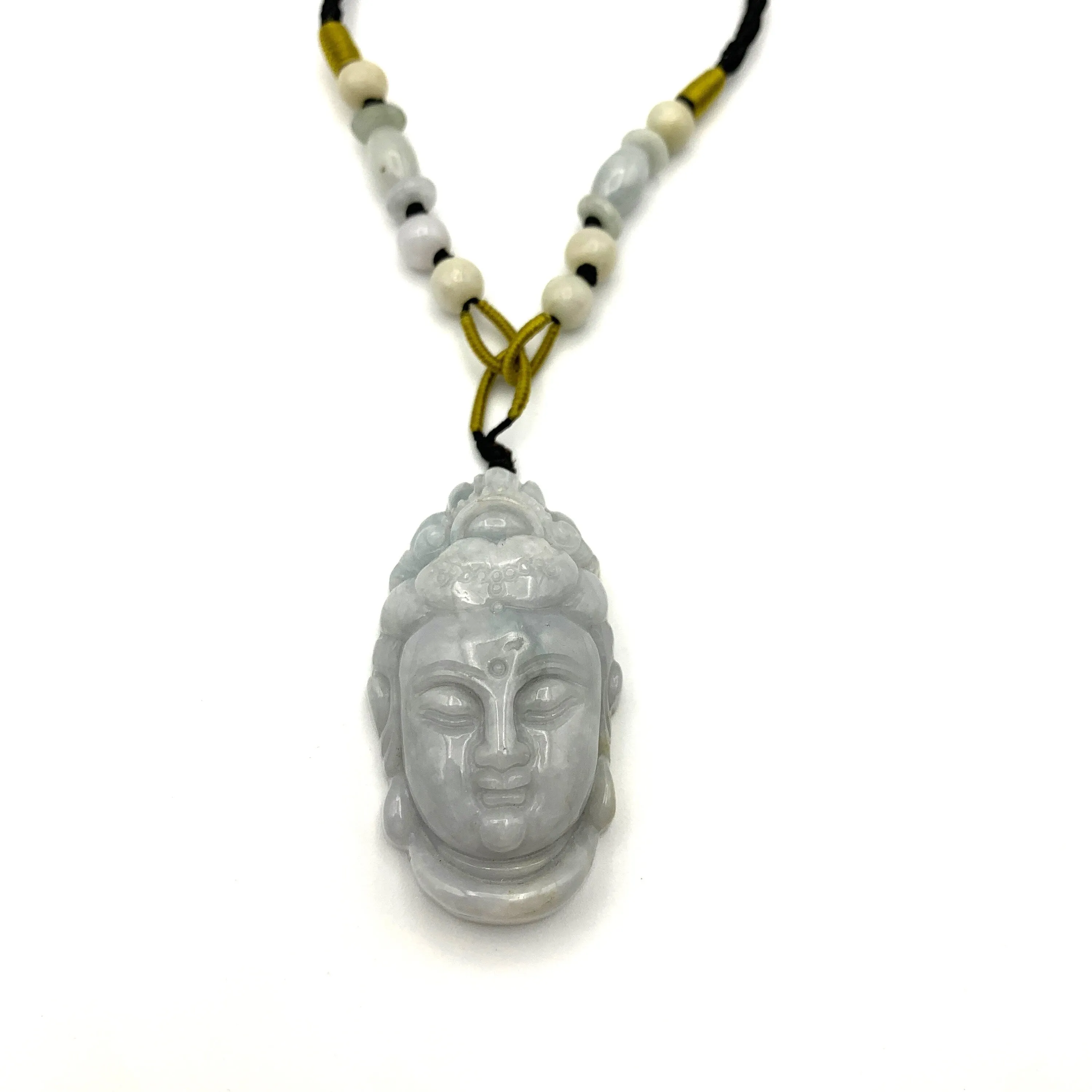 Jadeite Jade Guan Yin Head Avalokitesvara Carved Pendant, YW-0110-1646841158