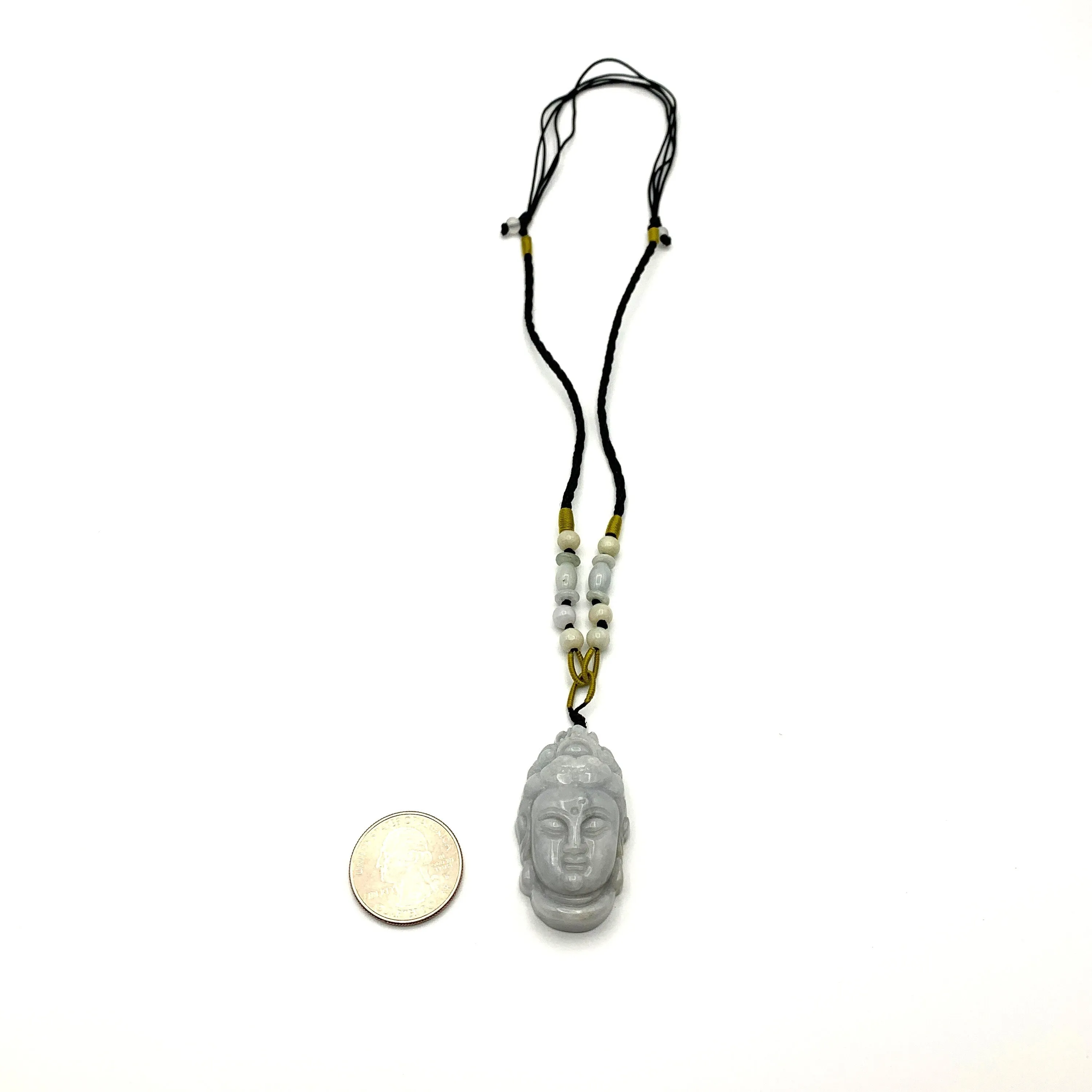 Jadeite Jade Guan Yin Head Avalokitesvara Carved Pendant, YW-0110-1646841158