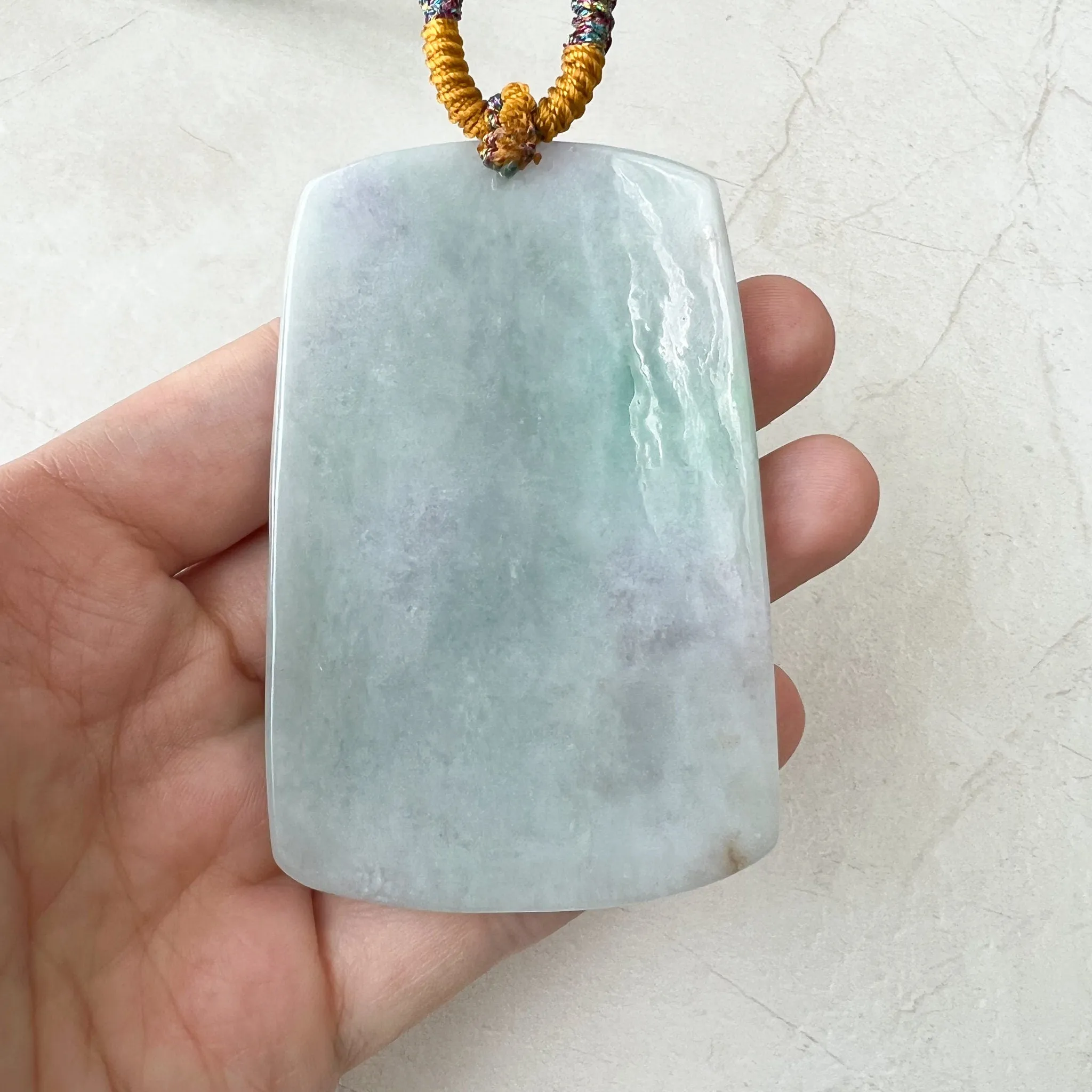 Jadeite Jade Mahasthamaprapta Buddha, Da Shi Zhi , Đại Thế Chí Bồ tát, 大势至, Large Dragon Carved Pendant Necklace, YJ-1221-0244290