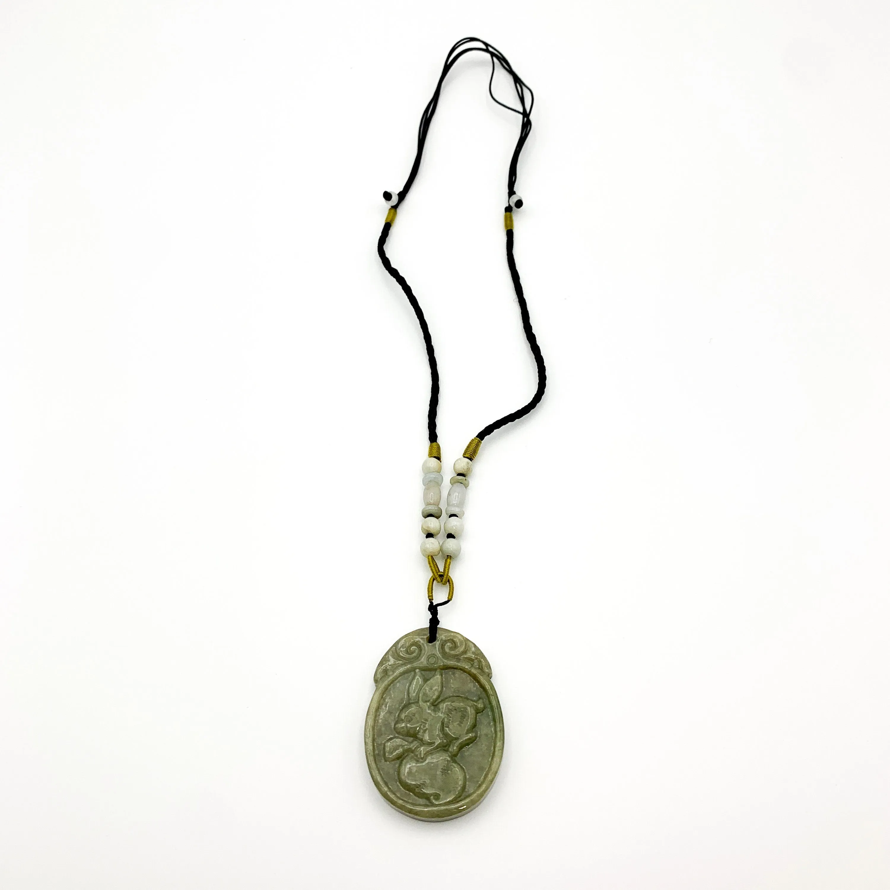 Jadeite Jade Rabbit Chinese Zodiac Carved Pendant, YW-0110-1646675825