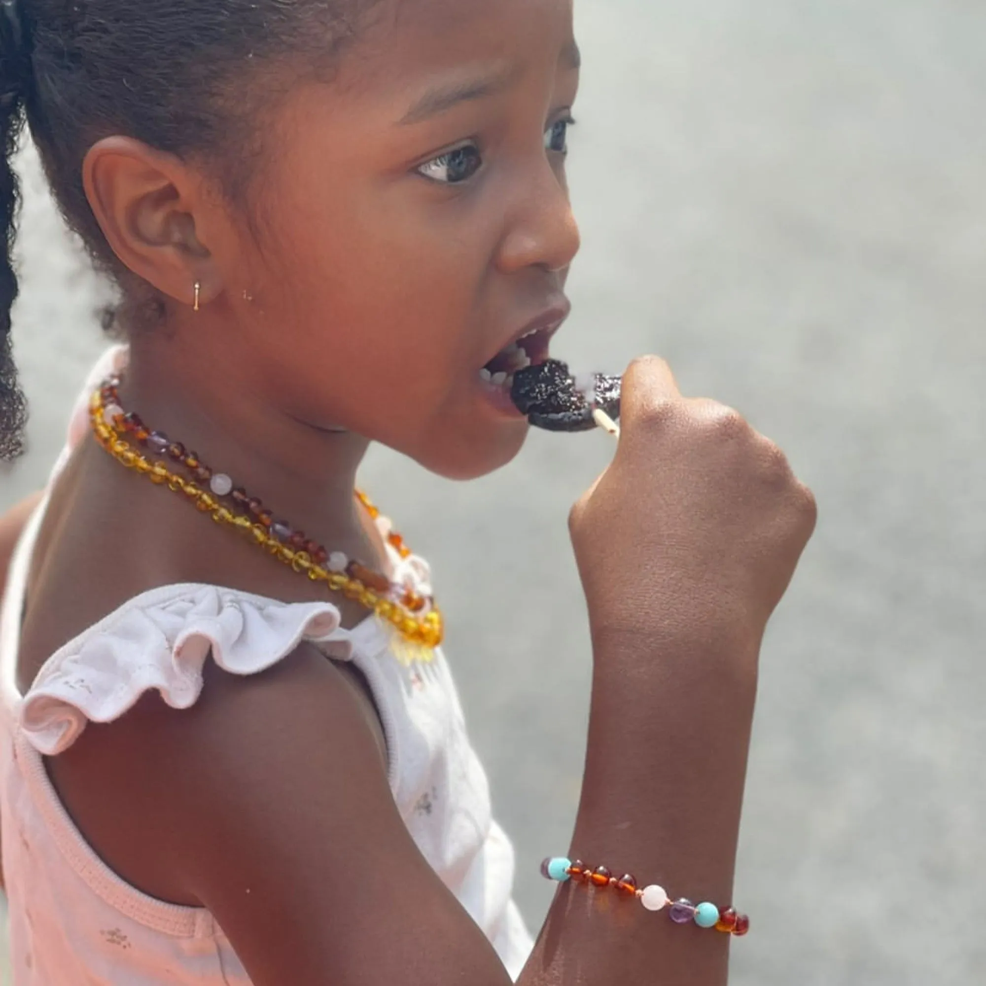 Kids | Mermaid Mix   Cognac Amber Bracelet