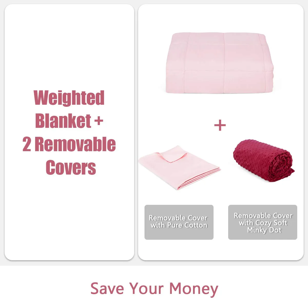 KOMFOTT Weighted Blanket with Duvet Covers, Hot and Cold Duvet Cover Set