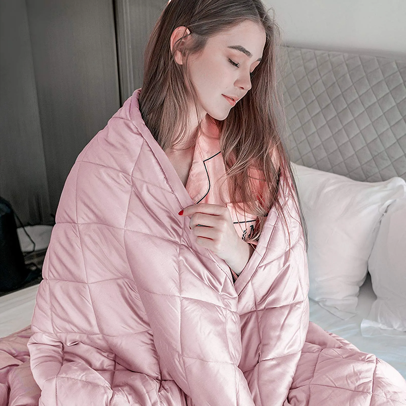 KOMFOTT Weighted Blanket with Duvet Covers, Hot and Cold Duvet Cover Set