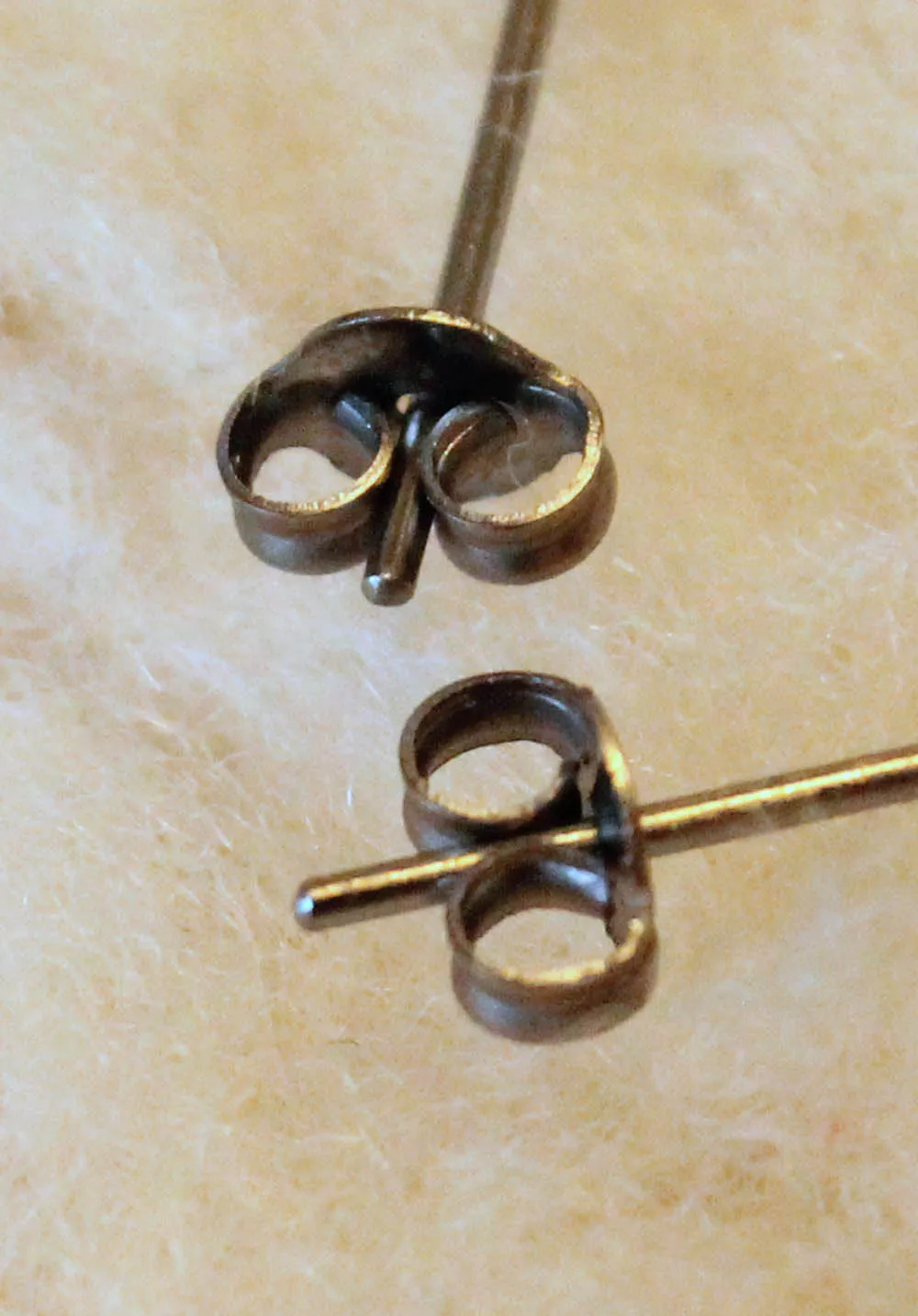 Leopard Skin Jasper Bezel Gemstone, Large (Titanium or Niobium Stud Earrings)