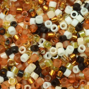 Miyuki Delica Seed Beads, 11/0 Size, #MIX04 Wheatberry Mix (7.2 Gram Tube)