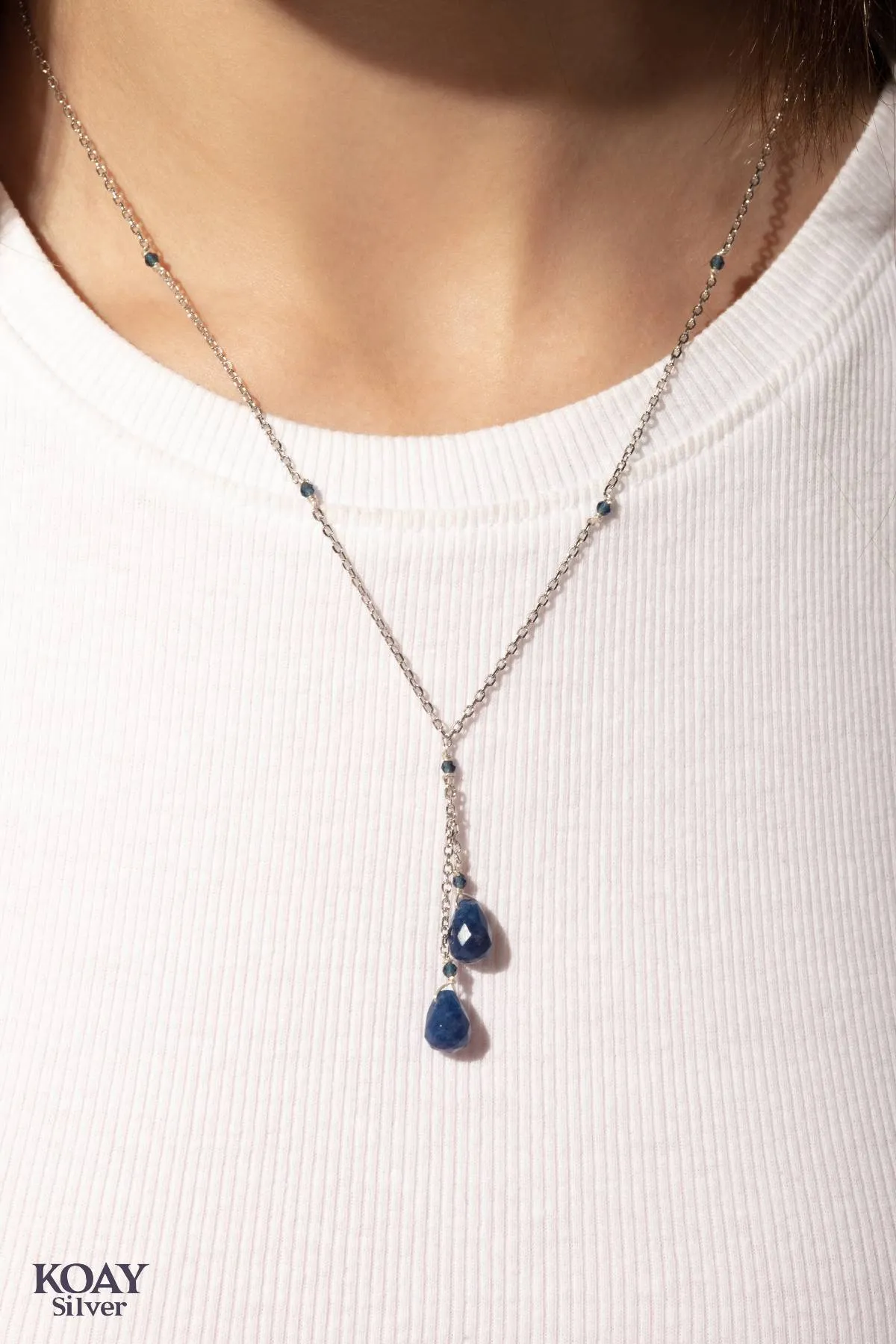 Navy Blue Stones Necklace