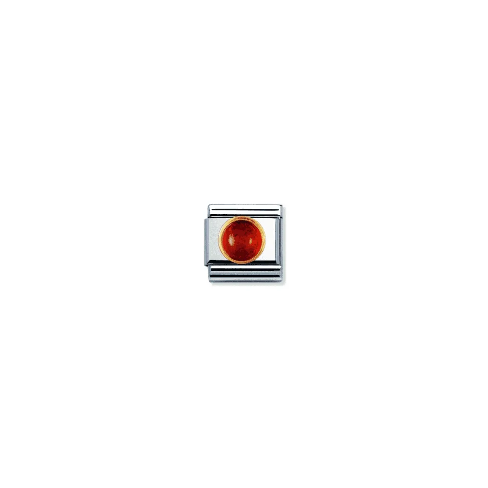 Nomination Composable Gold Round Amber Stone Link ~ 030503/01