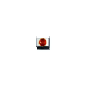 Nomination Composable Gold Round Amber Stone Link ~ 030503/01