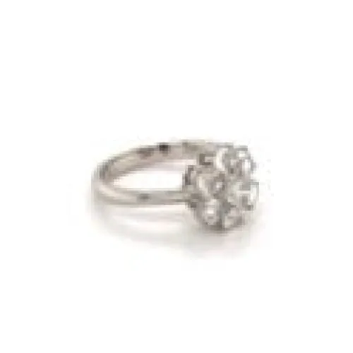Platinum Round Brilliant Diamond Rose Cut Diamond Ring at Regard Jewelry in Austin, Texas