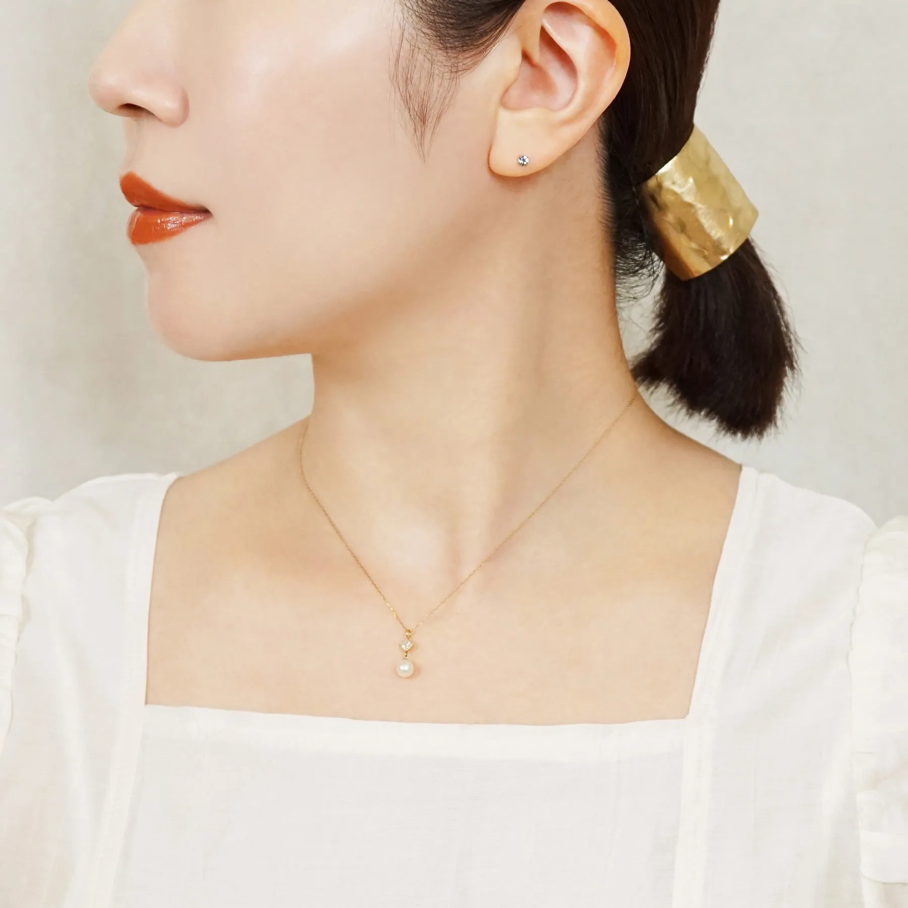 [Second Earrings] Platinum Grey Spinel Earrings