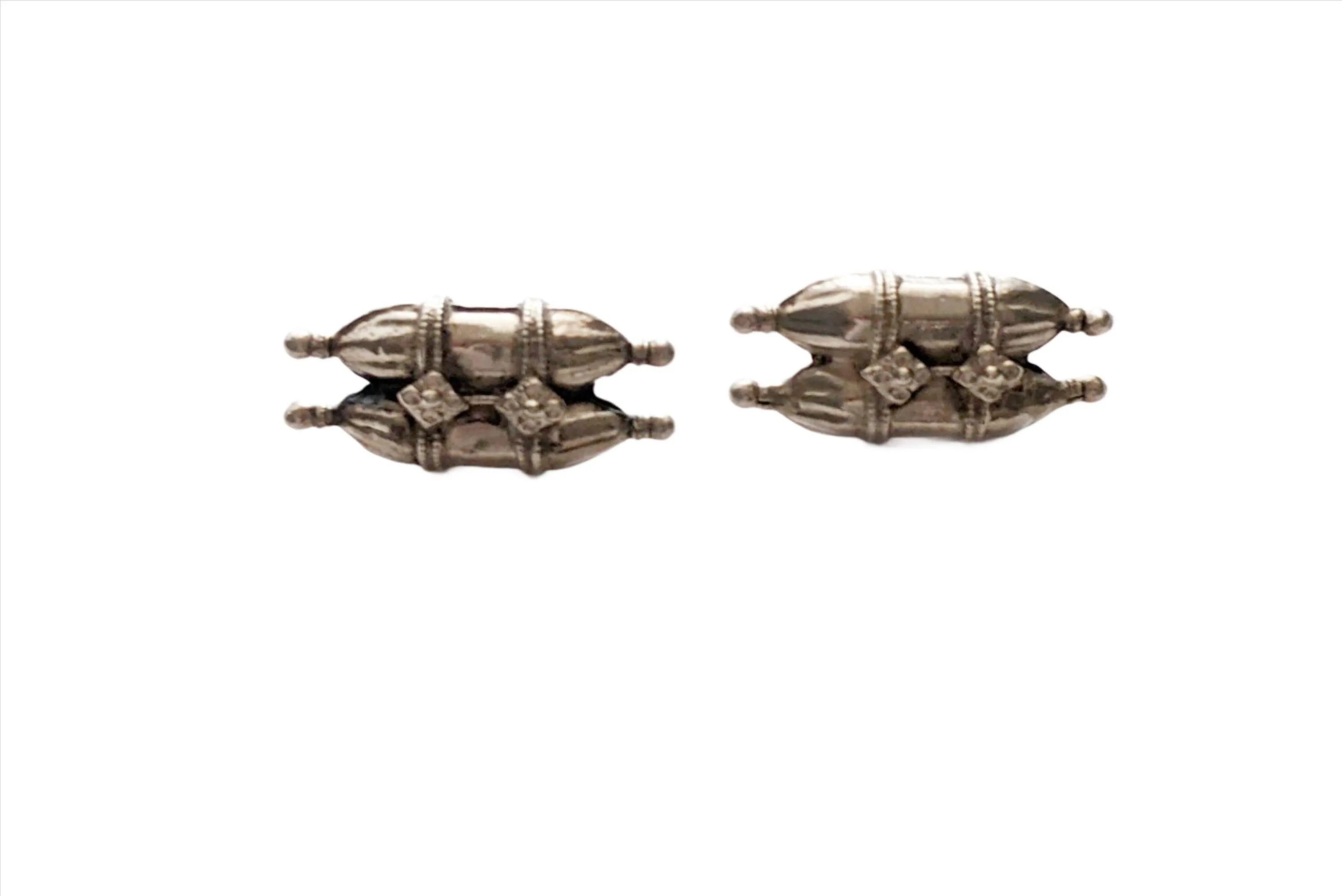 Vintage Indian Silver Amulet Screw back Earrings