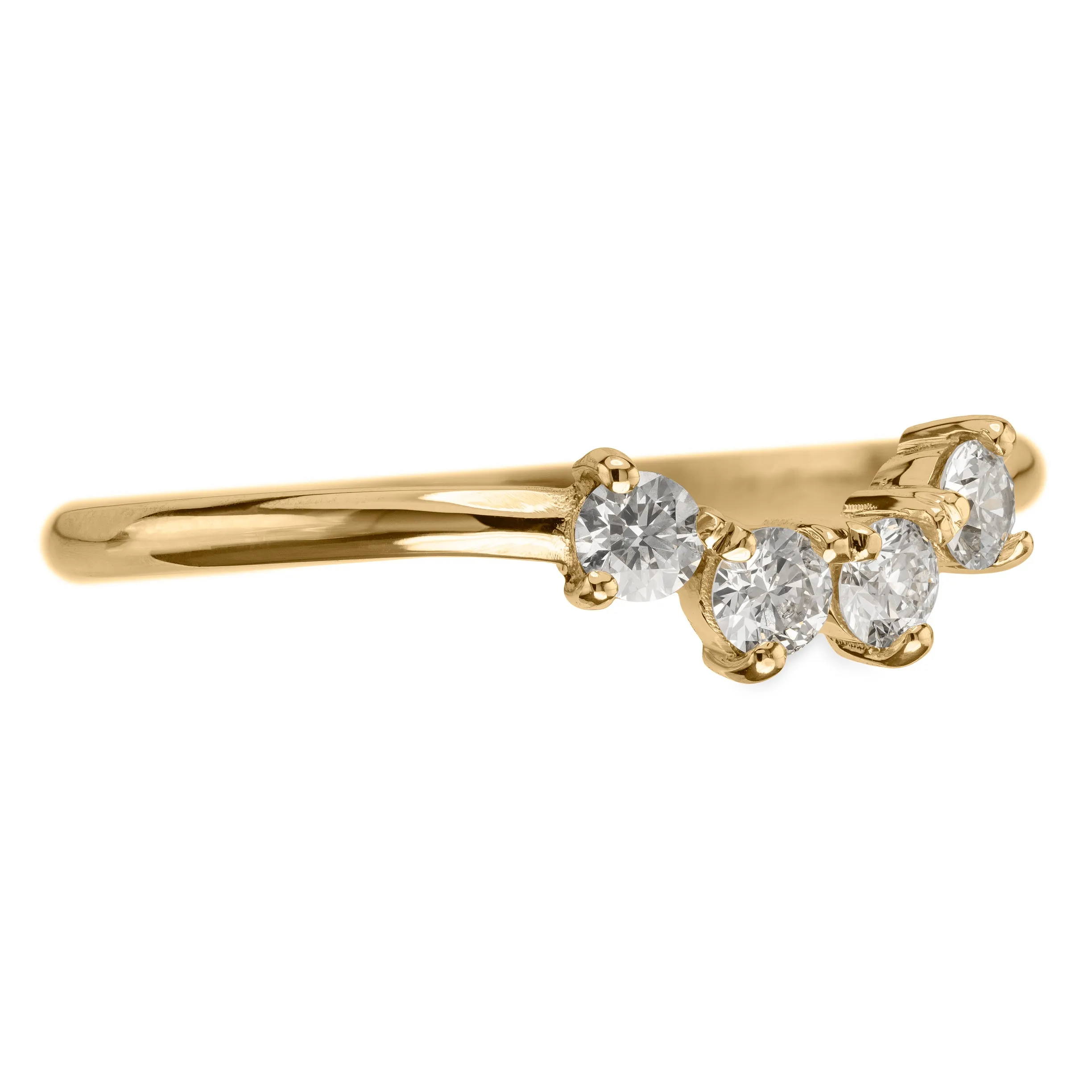 White Diamond Ursa Contour Wedding Ring, 14k Yellow Gold