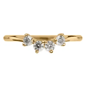 White Diamond Ursa Contour Wedding Ring, 14k Yellow Gold