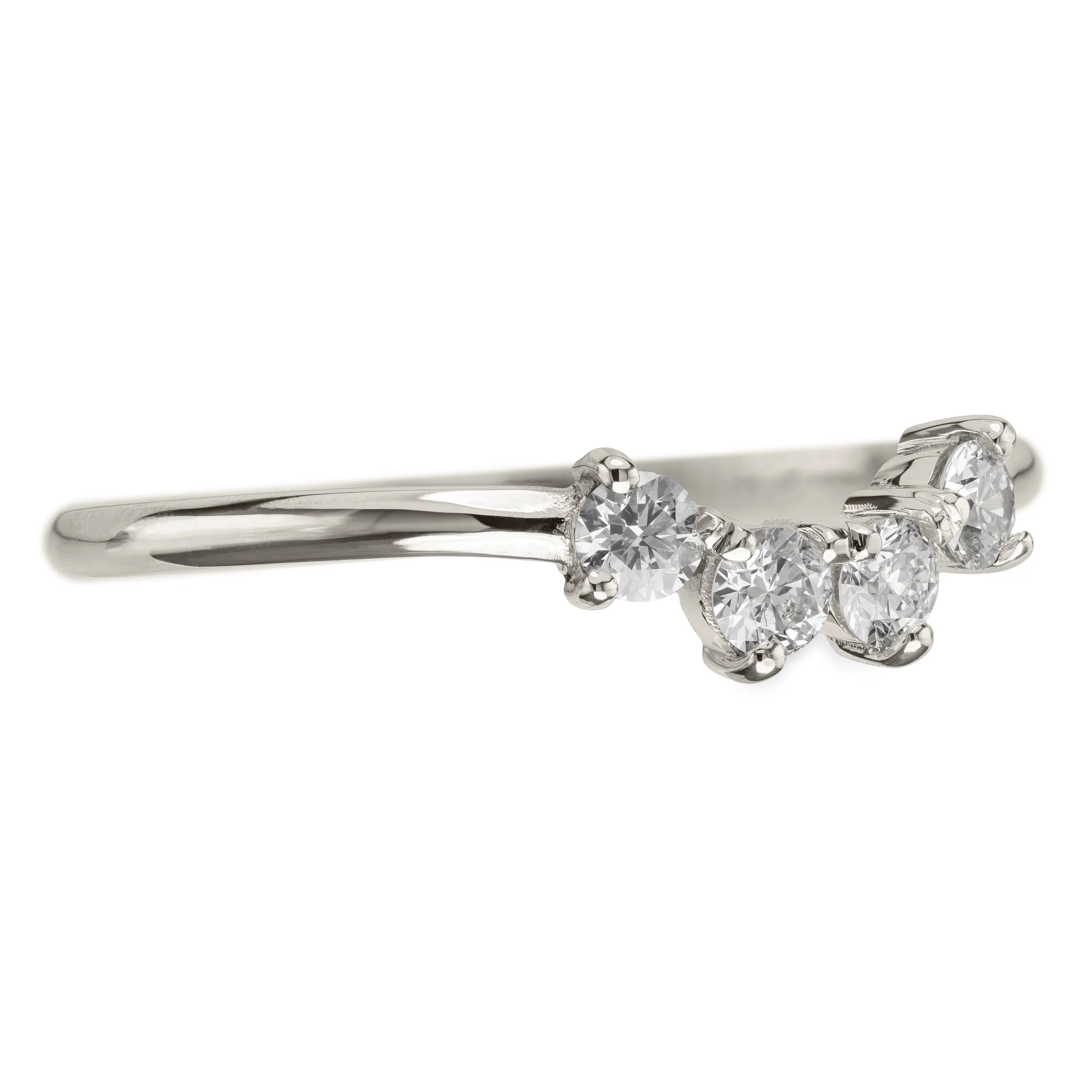 White Diamond Ursa Contour Wedding Ring, Platinum