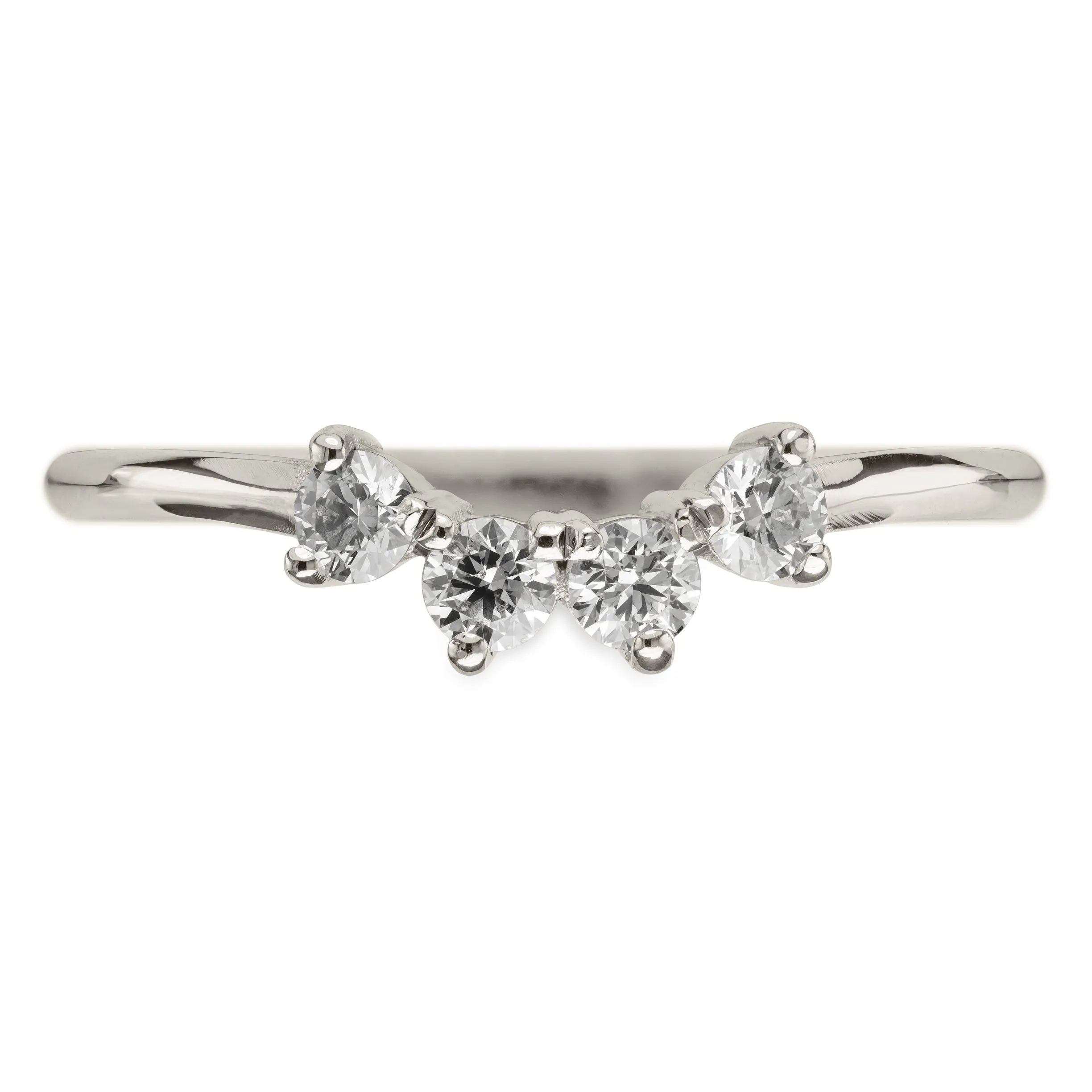 White Diamond Ursa Contour Wedding Ring, Platinum