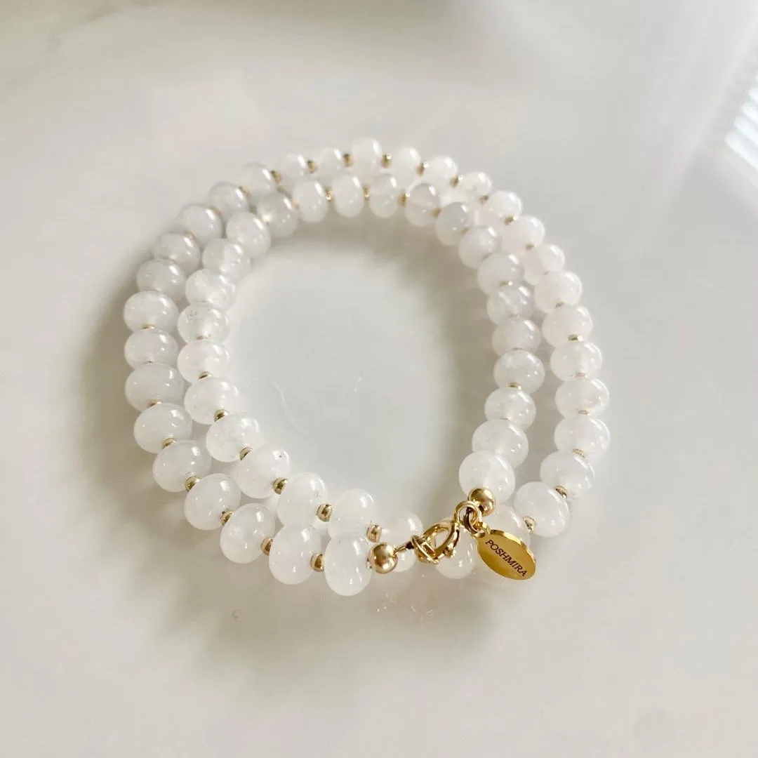 White Jade Necklace - Snow