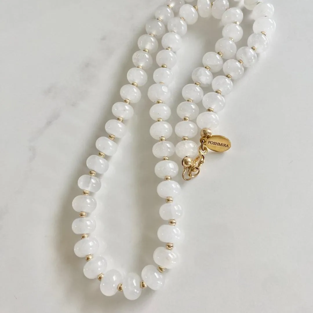 White Jade Necklace - Snow