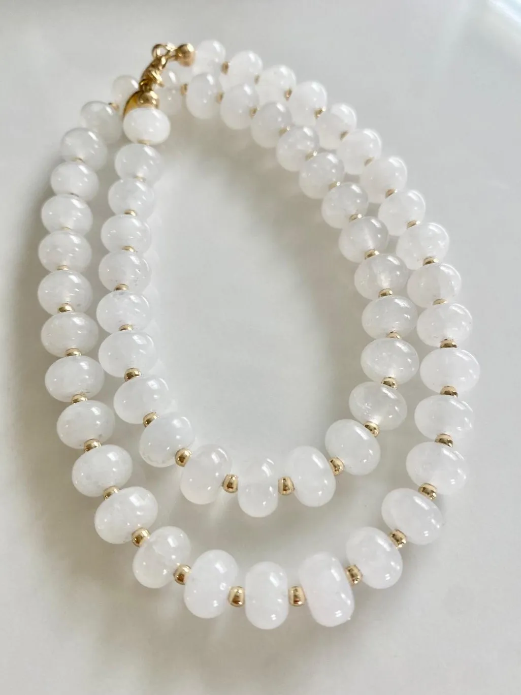 White Jade Necklace - Snow